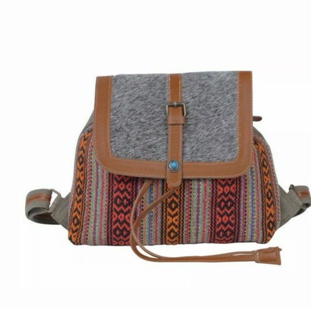 Myra Bag Brown and Multicolor Backpack